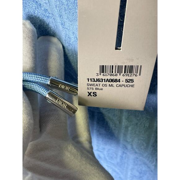 Christian Dior Oblique Relaxed-Fit Hooded Sweatshirt Blue Size XS Unisex NWT COA - Picture 9 of 16